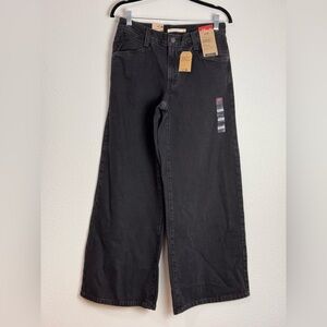 NWT LEVI'S BLACK '94 BAGGY WIDE LEG JEANS 28 #109